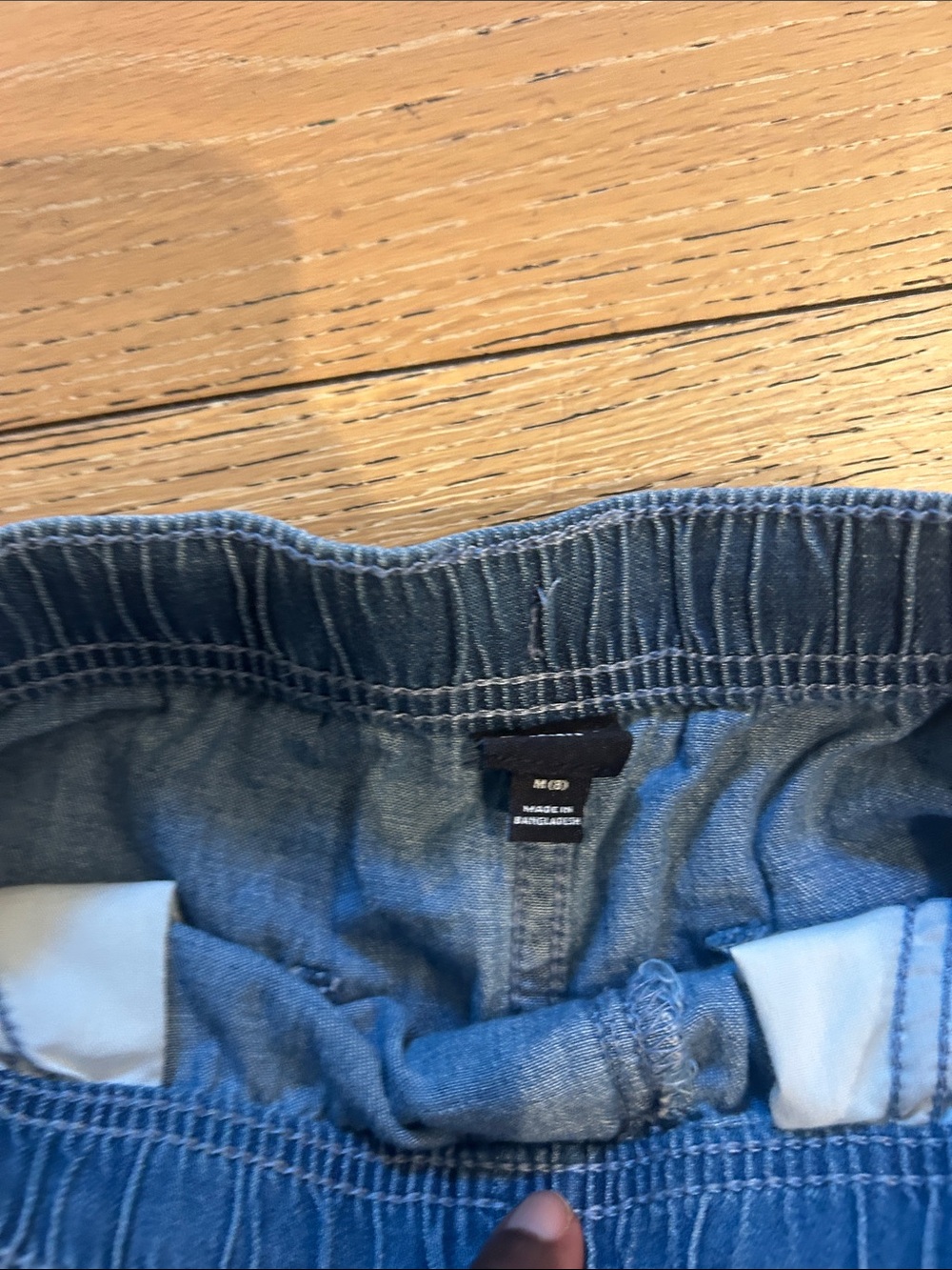 Kids Blue Drawstring Denim Shorts - Picture 2 of 3